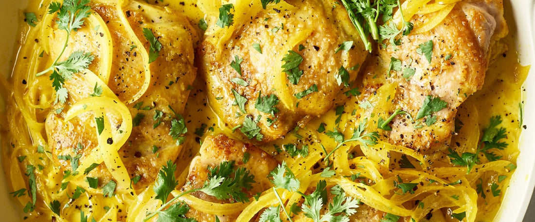 Chicken Pasta with Mustard Turmeric Sauce