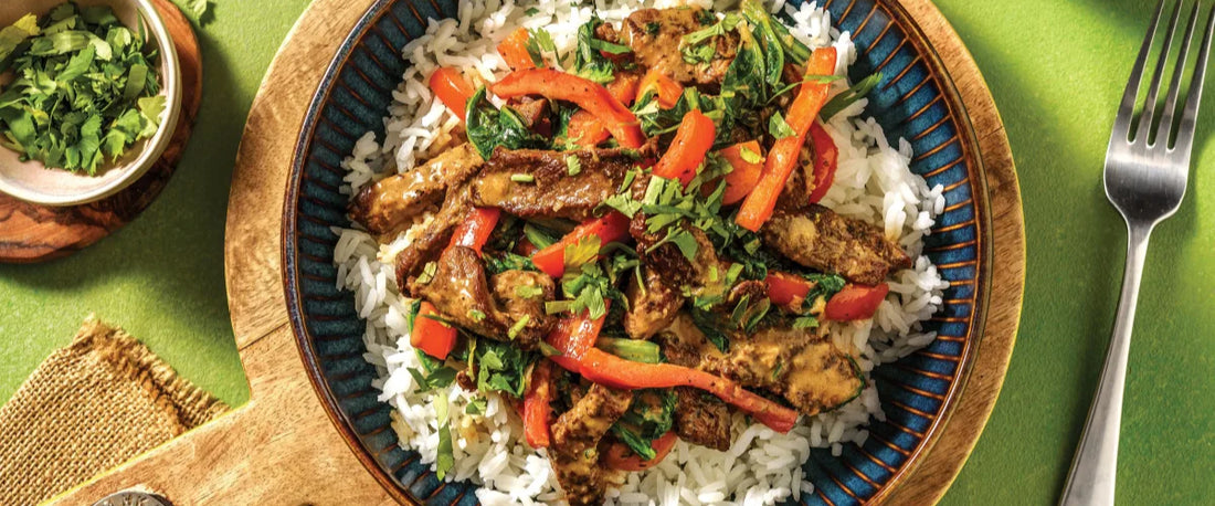 Coconut-Beef Stir-Fry Over Rice