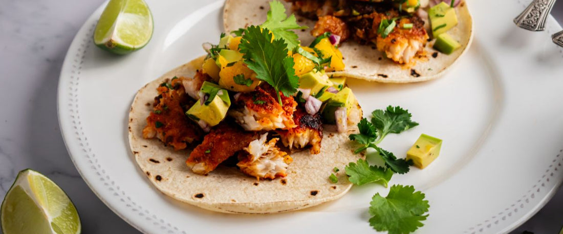 Turmeric Fish Tacos with Pineapple and Corn Salad